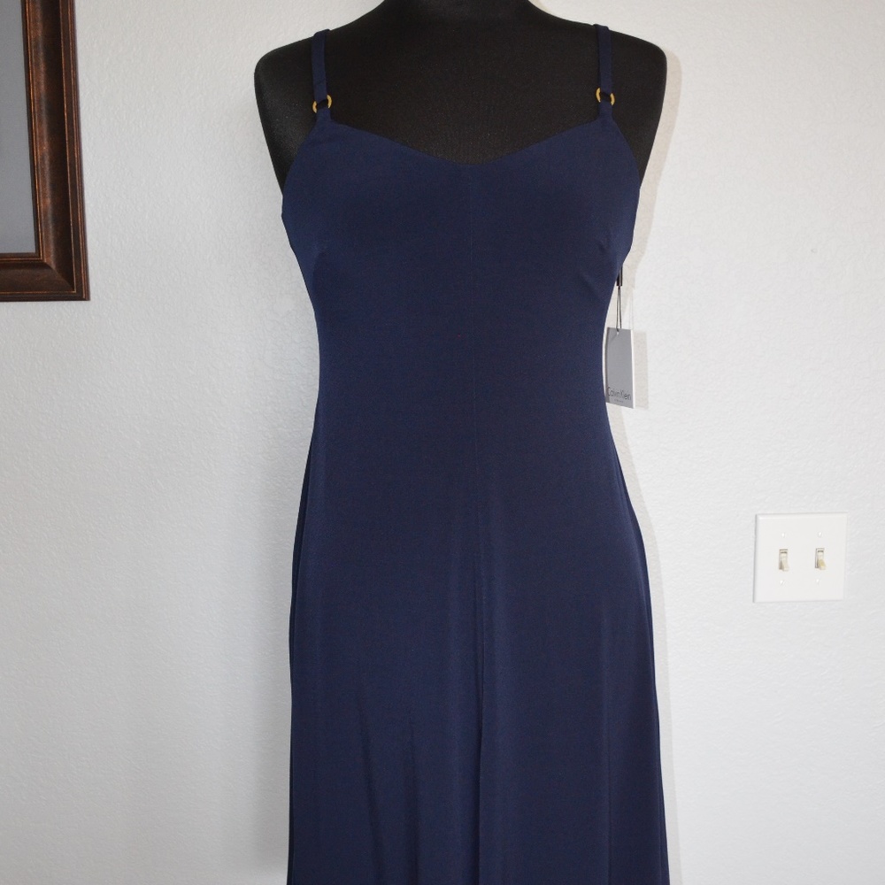 KNEE DRESS SIZE 8 Calvin Klein Navy Blue  $99